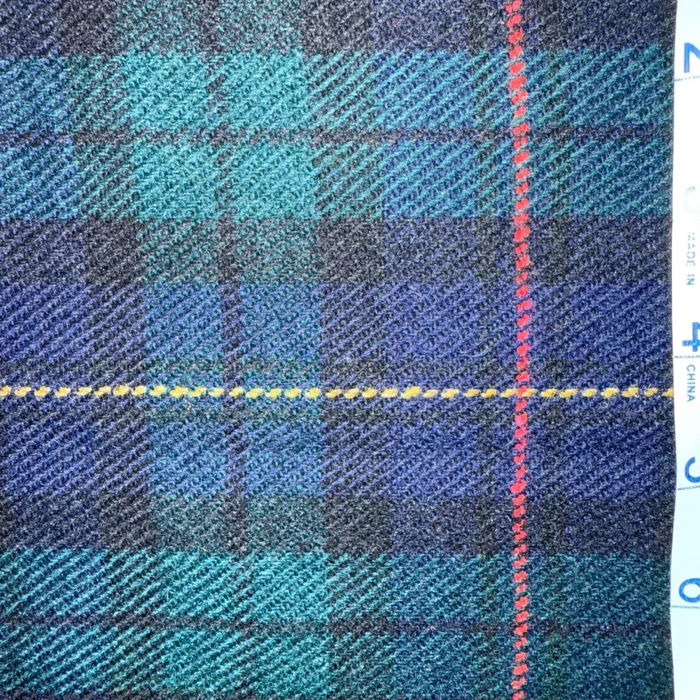 Vintage Wool‎ scarf tartan plaid made in Korea Dark Academia